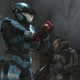 Image of two Noble Team Spartans, Kat (foreground) and Emile (background)
